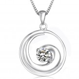 High Quality Female Platinum Plating Titanium Necklace With Diamond
