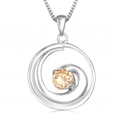High Quality Female Platinum Plating Titanium Necklace With Diamond