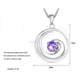 High Quality Female Platinum Plating Titanium Necklace With Diamond