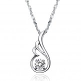 Wide Varieties Female Platinum Plating Titanium Necklace With Diamond