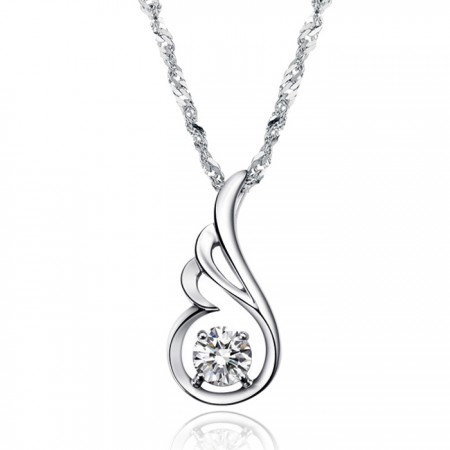Wide Varieties Female Platinum Plating Titanium Necklace With Diamond
