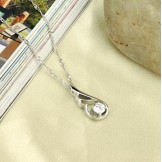 Wide Varieties Female Platinum Plating Titanium Necklace With Diamond