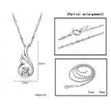 Wide Varieties Female Platinum Plating Titanium Necklace With Diamond