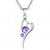 Wide Varieties Female Lock Shape Platinum Plating Titanium Necklace With Diamond