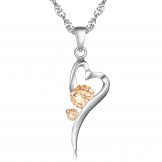 Wide Varieties Female Lock Shape Platinum Plating Titanium Necklace With Diamond