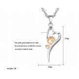Wide Varieties Female Lock Shape Platinum Plating Titanium Necklace With Diamond