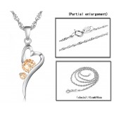 Wide Varieties Female Lock Shape Platinum Plating Titanium Necklace With Diamond