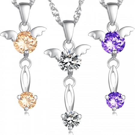 Quality and Quantity Assured Female Platinum Plating Titanium Necklace With Diamond