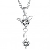 Quality and Quantity Assured Female Platinum Plating Titanium Necklace With Diamond