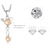 Quality and Quantity Assured Female Platinum Plating Titanium Necklace With Diamond