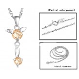 Quality and Quantity Assured Female Platinum Plating Titanium Necklace With Diamond