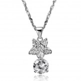 The Queen of Quality Female Star Platinum Plating Titanium Necklace With Rhinestone