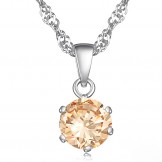 Stable Quality Female Platinum Plating Titanium Necklace With Diamond