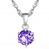 Stable Quality Female Platinum Plating Titanium Necklace With Diamond