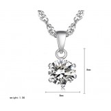 Stable Quality Female Platinum Plating Titanium Necklace With Diamond
