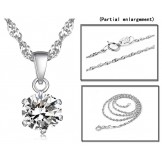Stable Quality Female Platinum Plating Titanium Necklace With Diamond