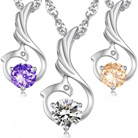Excellent Quality Female Phoenix Shape Platinum Plating Titanium Necklace
