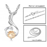 Excellent Quality Female Phoenix Shape Platinum Plating Titanium Necklace