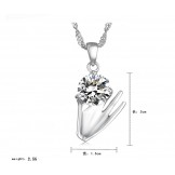 Wide Varieties Female Purple Platinum Plating Titanium Necklace With Diamond