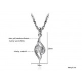 High Quality Female Feather Shape Platinum Plating Titanium Necklace  