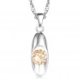 Quality and Quantity Assured Female Platinum Plating Titanium Necklace With Diamond