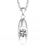 Quality and Quantity Assured Female Platinum Plating Titanium Necklace With Diamond