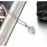 Easy to Use Female Allergy Free Platinum Plating Titanium Necklace With Rhinestone