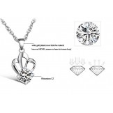 Easy to Use Female Allergy Free Platinum Plating Titanium Necklace With Rhinestone