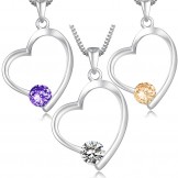 Wide Varieties Female Platinum Plating Titanium Necklace With Diamond