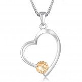Wide Varieties Female Platinum Plating Titanium Necklace With Diamond