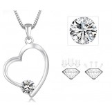 Wide Varieties Female Platinum Plating Titanium Necklace With Diamond