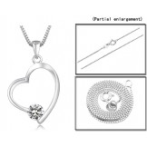 Wide Varieties Female Platinum Plating Titanium Necklace With Diamond