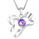 Excellent Quality Female Platinum Plating Titanium Necklace With Diamond