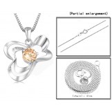 Excellent Quality Female Platinum Plating Titanium Necklace With Diamond