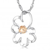 Wide Varieties Female Purple Platinum Plating Titanium Necklace With Diamond