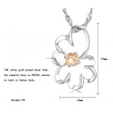 Wide Varieties Female Purple Platinum Plating Titanium Necklace With Diamond