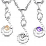 Quality and Quantity Assured Female Platinum Plating Titanium Necklace With Diamond