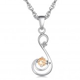 Quality and Quantity Assured Female Platinum Plating Titanium Necklace With Diamond