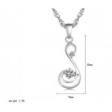 Quality and Quantity Assured Female Platinum Plating Titanium Necklace With Diamond