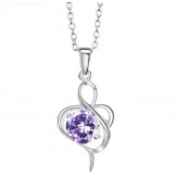 Quality and Quantity Assured Female Platinum Plating Titanium Necklace With Diamond