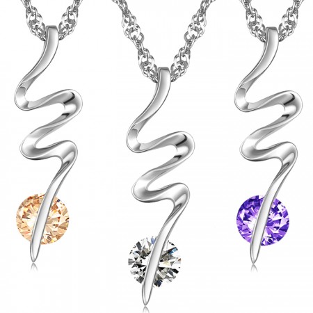 Well-known for Its Fine Quality Female Platinum Plating Titanium Necklace With Diamond
