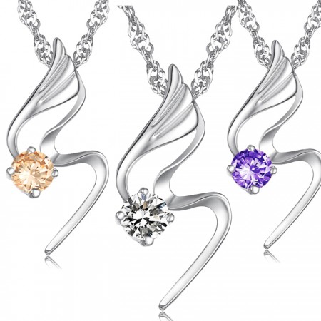 Reliable Quality Female Platinum Plating Titanium Necklace With Diamond