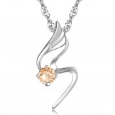 Reliable Quality Female Platinum Plating Titanium Necklace With Diamond