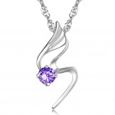 Reliable Quality Female Platinum Plating Titanium Necklace With Diamond