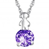 Durable in Use Female Platinum Plating Titanium Necklace With Diamond
