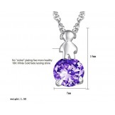 Durable in Use Female Platinum Plating Titanium Necklace With Diamond