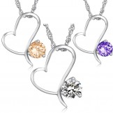 High Quality Female Platinum Plating Titanium Necklace With Diamond