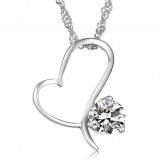 High Quality Female Platinum Plating Titanium Necklace With Diamond