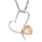 High Quality Female Platinum Plating Titanium Necklace With Diamond