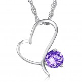 High Quality Female Platinum Plating Titanium Necklace With Diamond